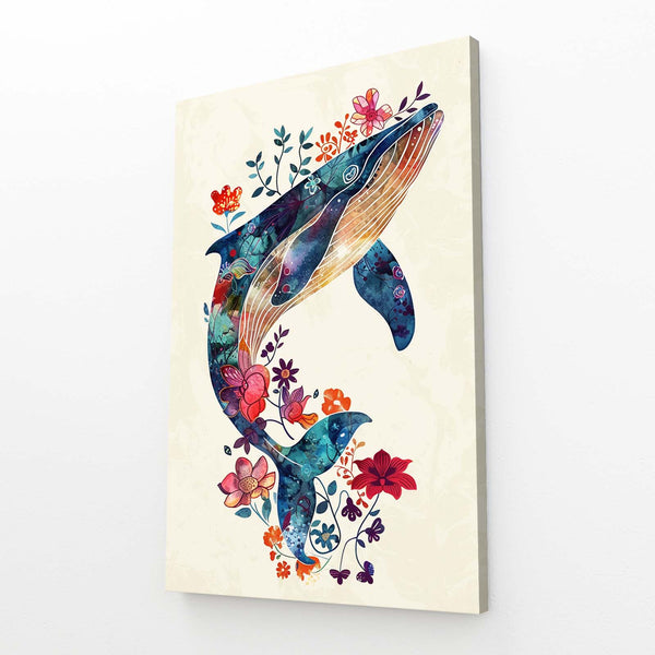 Florale Tableau Baleine | TableauDecoModerne®