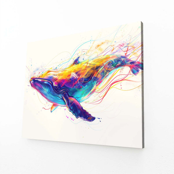 Fluide Arc-en-ciel Tableau Baleine | TableauDecoModerne®