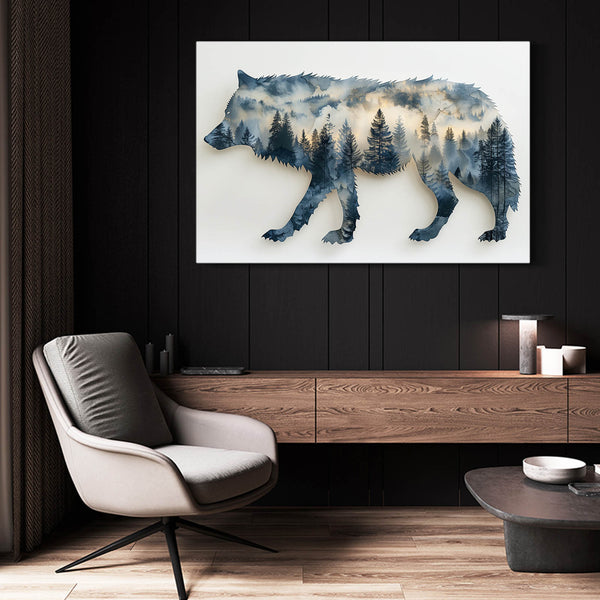 Forêt Mystique Tableau Loup | TableauDecoModerne®