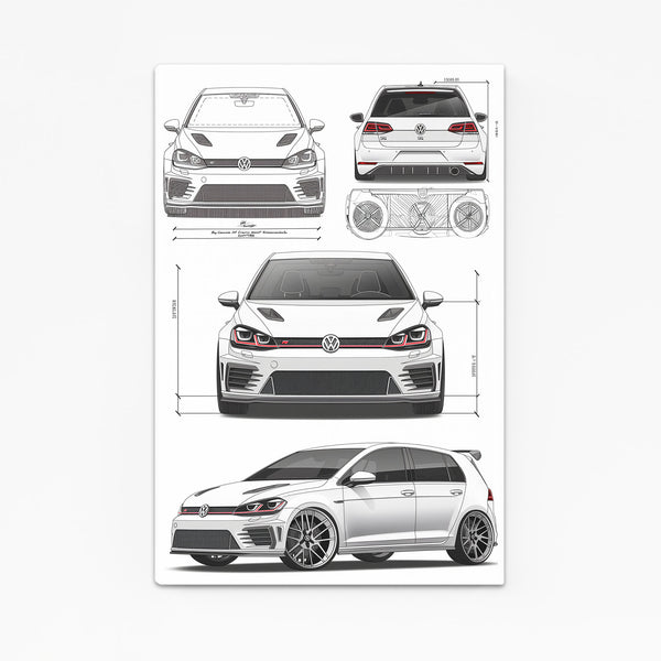 Golf GTI Sketch Tableau Voiture | TableauDecoModerne®