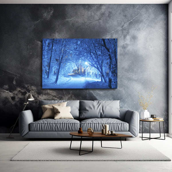 Hiver Éclairé Tableau Arbre | TableauDecoModerne®