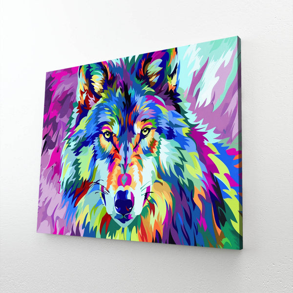 Loup Coloré Tableau Loup | TableauDecoModerne®