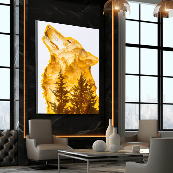 Loup Doré Tableau | TableauDecoModerne®