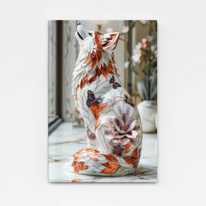 Loup Fleuri Tableau | TableauDecoModerne®