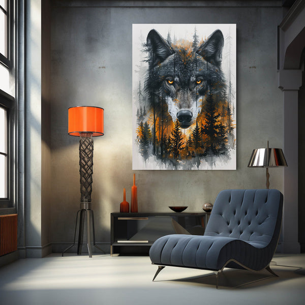 Loup Forêt Tableau | TableauDecoModerne®