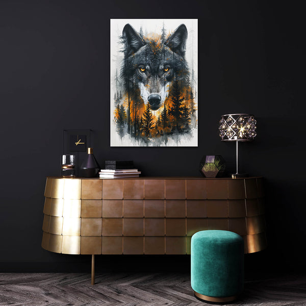 Loup Forêt Tableau | TableauDecoModerne®