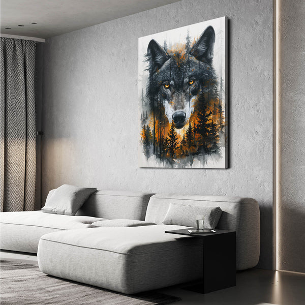 Loup Forêt Tableau | TableauDecoModerne®