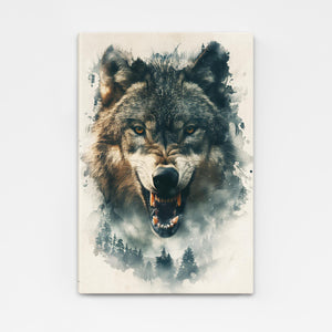 Loup Rugissant Tableau | TableauDecoModerne®