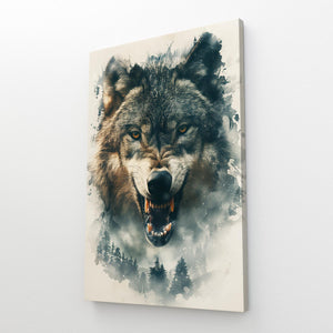 Loup Rugissant Tableau | TableauDecoModerne®