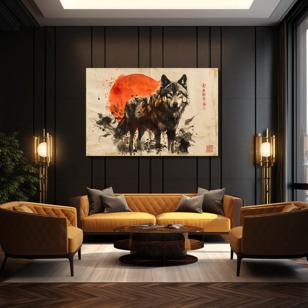 Loup Solaire Tableau Loup | TableauDecoModerne®