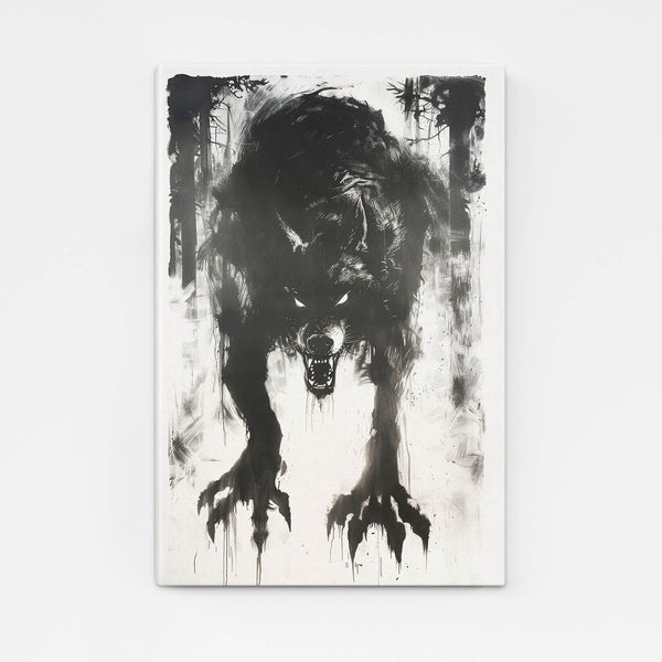 Loup Sombre Tableau Loup | TableauDecoModerne®