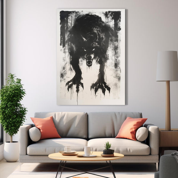 Loup Sombre Tableau Loup | TableauDecoModerne®