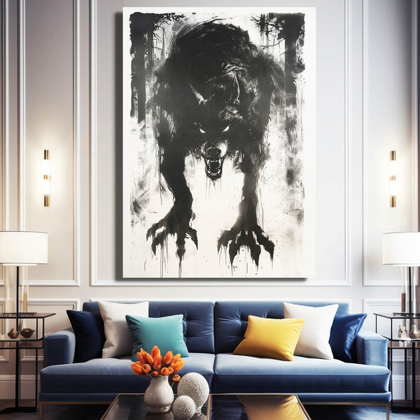 Loup Sombre Tableau Loup | TableauDecoModerne®