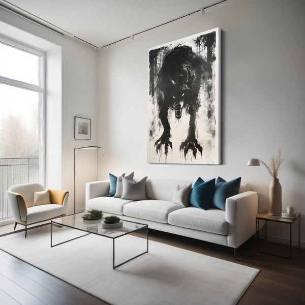 Loup Sombre Tableau Loup | TableauDecoModerne®