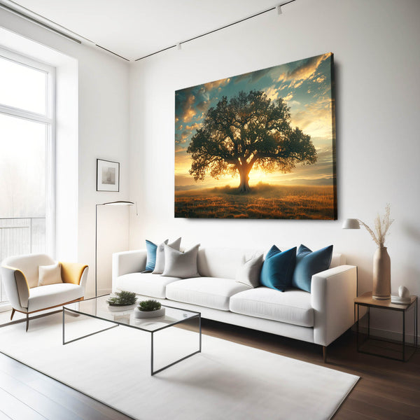 Lumière Crépusculaire Tableau Arbre | TableauDecoModerne®