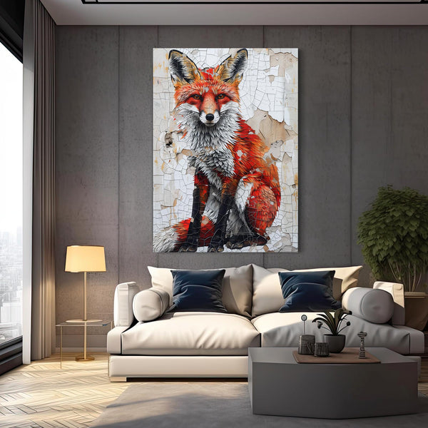 Mosaïque Flamboyante Tableau Renard | TableauDecoModerne®