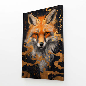 Mystère Doré Tableau Renard | TableauDecoModerne®