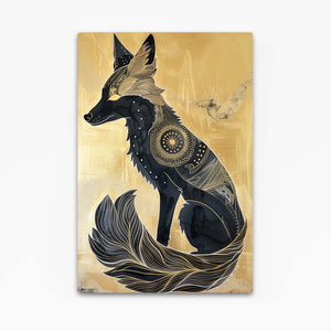 Noir Doré Tableau Renard | TableauDecoModerne®