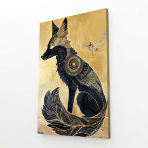 Noir Doré Tableau Renard | TableauDecoModerne®