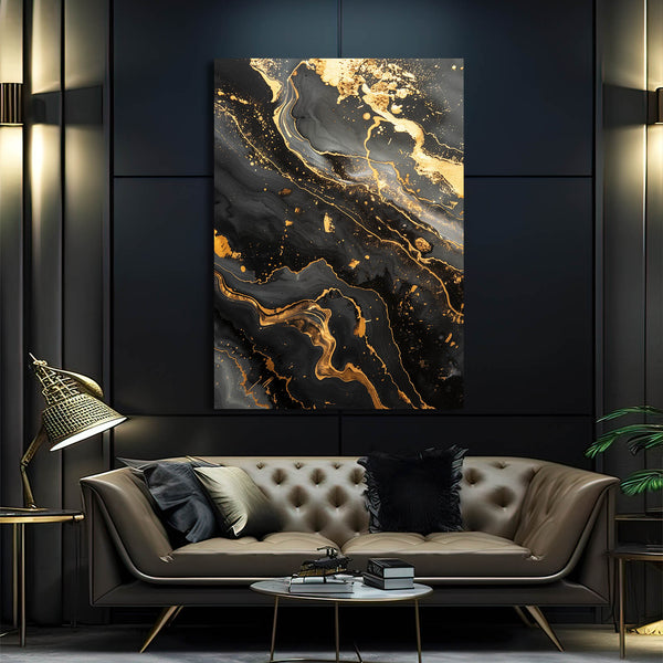 Noir et Or Tableau Abstrait | TableauDecoModerne®