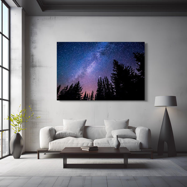 Nuit Étoilée Tableau Arbre | TableauDecoModerne®