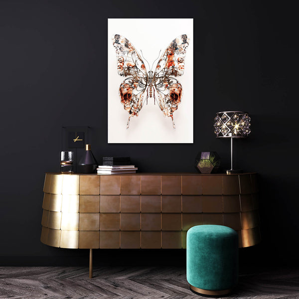 Papillon Crâne Tableau Tete De Mort | TableauDecoModerne®