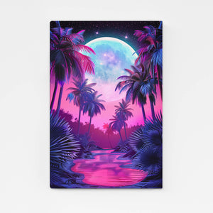 Paysage Tropical Tableau Lune | TableauDecoModerne®