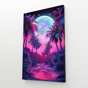 Paysage Tropical Tableau Lune | TableauDecoModerne®