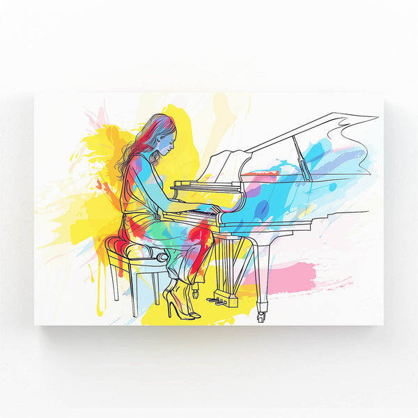 Pianiste Éclatante Tableau Scandinave | TableauDecoModerne®