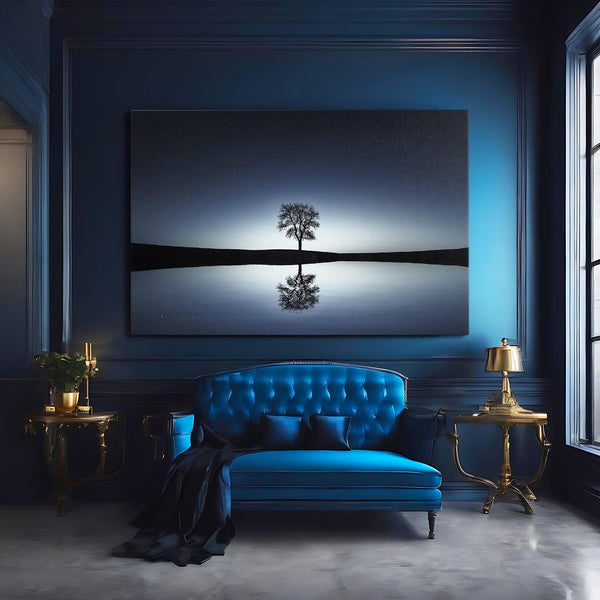 Reflet Nocturne Tableau Arbre | TableauDecoModerne®