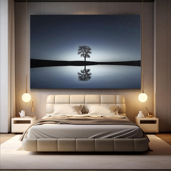 Reflet Nocturne Tableau Arbre | TableauDecoModerne®