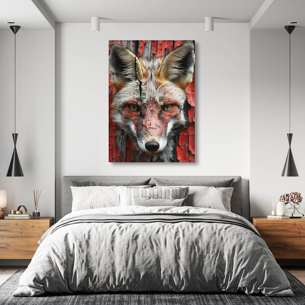 Renard Craquelé Tableau Renard | TableauDecoModerne®