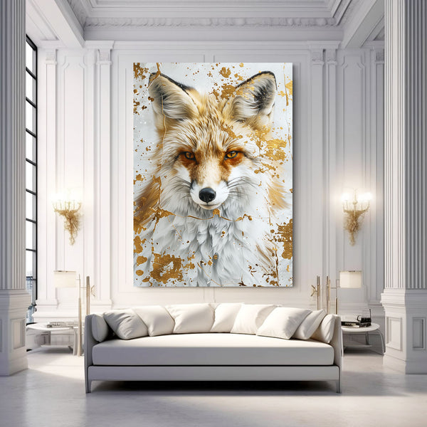 Renard Doré Précieux Tableau Renard | TableauDecoModerne®