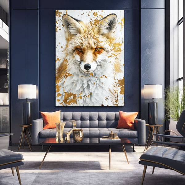 Renard Doré Précieux Tableau Renard | TableauDecoModerne®