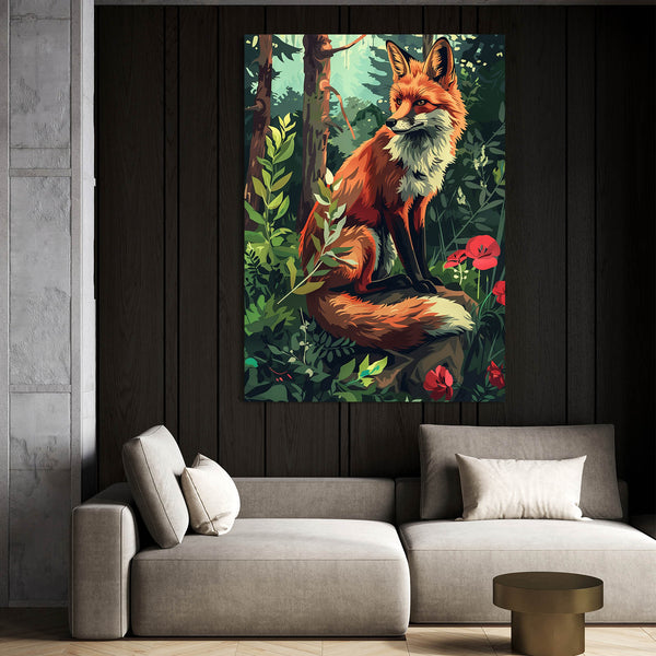 Renard en Forêt Tableau Renard | TableauDecoModerne®