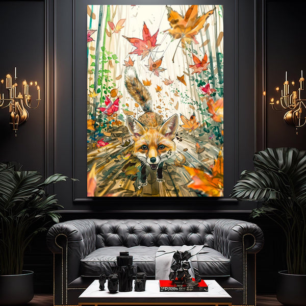 Renard Esprit d'Automne Tableau Renard | TableauDecoModerne®