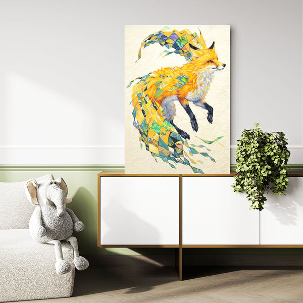 Renard Multicolore Tableau Renard | TableauDecoModerne®