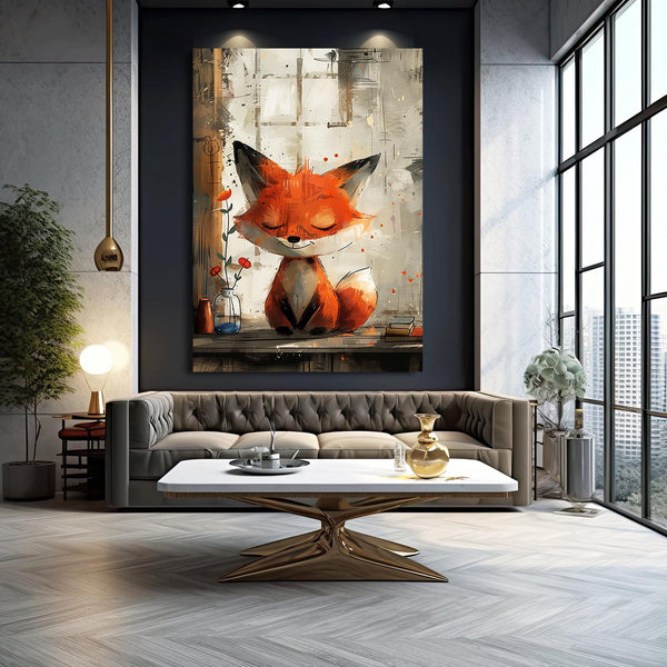 Renard Rêveur Tableau Renard | TableauDecoModerne®