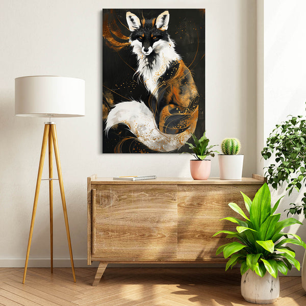 Renard Sombre Élégant Tableau Renard | TableauDecoModerne®