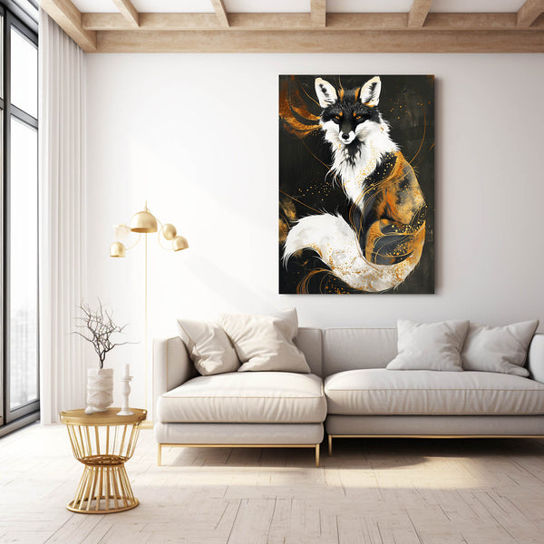 Renard Sombre Élégant Tableau Renard | TableauDecoModerne®