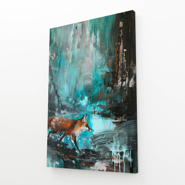 Renard Turquoise Tableau Renard | TableauDecoModerne®