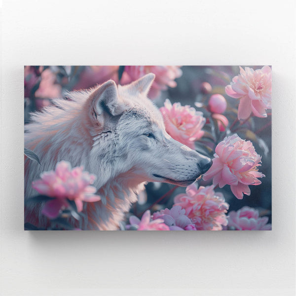 Rêverie Florale Tableau Loup | TableauDecoModerne®