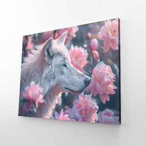 Rêverie Florale Tableau Loup | TableauDecoModerne®