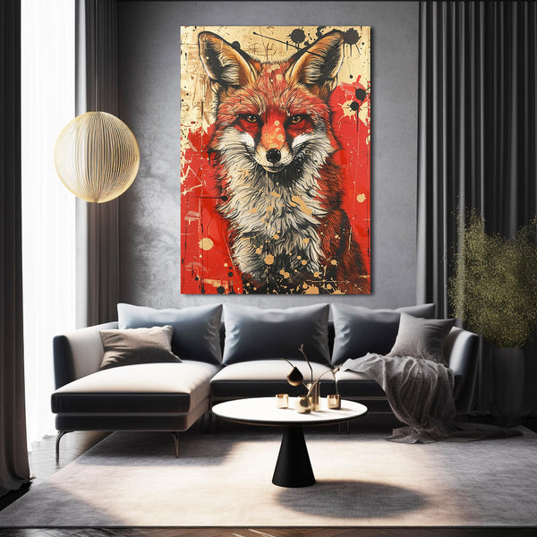 Rouge Sauvage Tableau Renard | TableauDecoModerne®