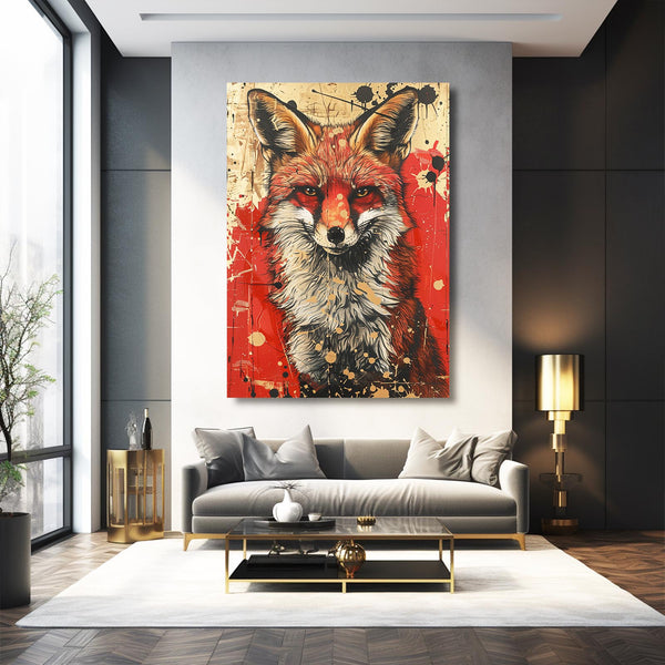 Rouge Sauvage Tableau Renard | TableauDecoModerne®