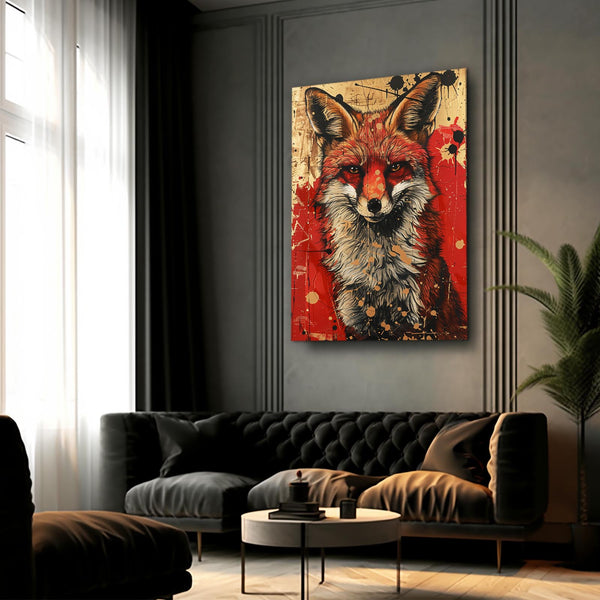 Rouge Sauvage Tableau Renard | TableauDecoModerne®