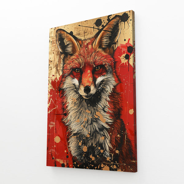 Rouge Sauvage Tableau Renard | TableauDecoModerne®