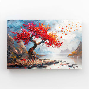 Rouge Tableau Arbre | TableauDecoModerne®