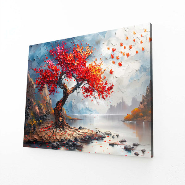 Rouge Tableau Arbre | TableauDecoModerne®