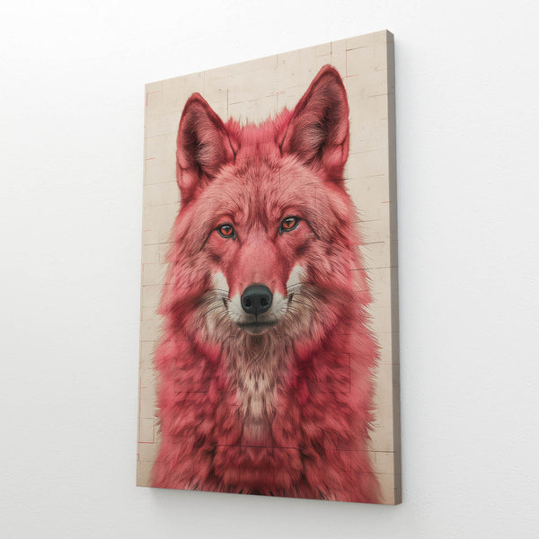 Rouge Tableau Loup | TableauDecoModerne®